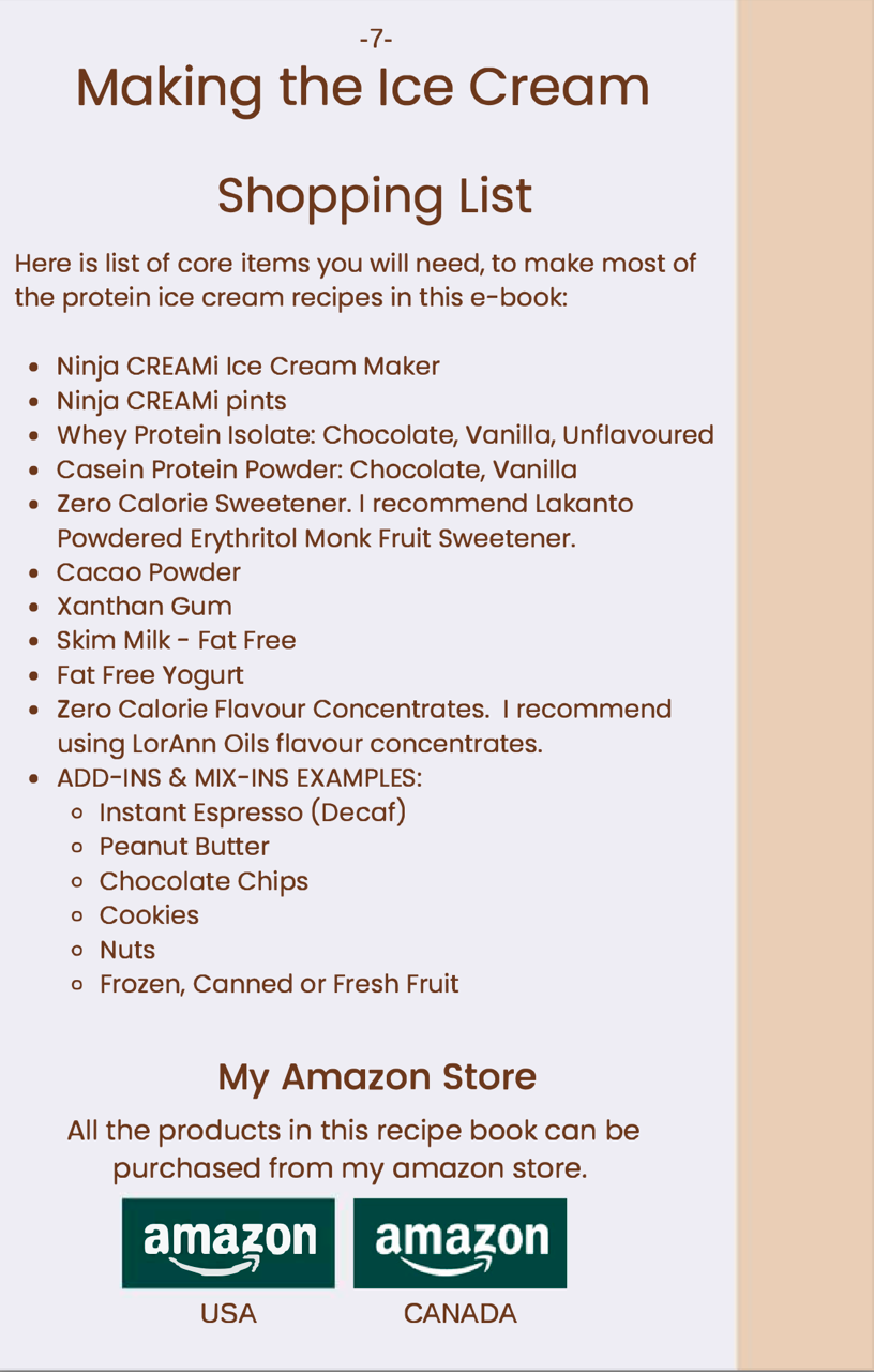 ice cream shopping list